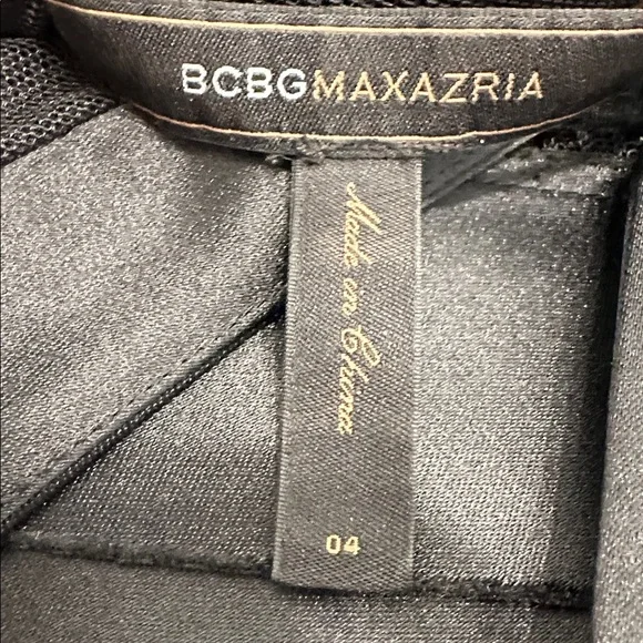 BCBGMaxAzria Black Satin Halter Tiered Mini Dress Cocktail Party Dress Size 4 - Picture 9 of 10